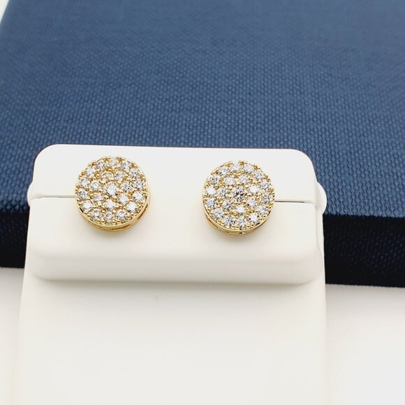 14K Gold Plated Cubic Zircon Earrings, INUS1BR304 - Picture 2 of 10